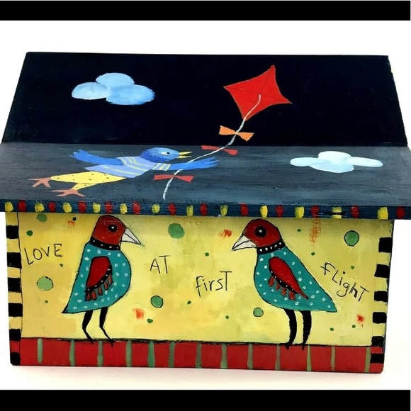Artist Barbara Olsen Hand-painted bird house - Picture 3 of 12